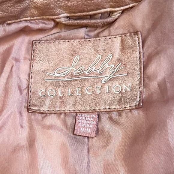 Sebby Collection Faux Leather Moto Jacket Women’s‎ Medium Dusty Rose Zip Pockets - Picture 3 of 9